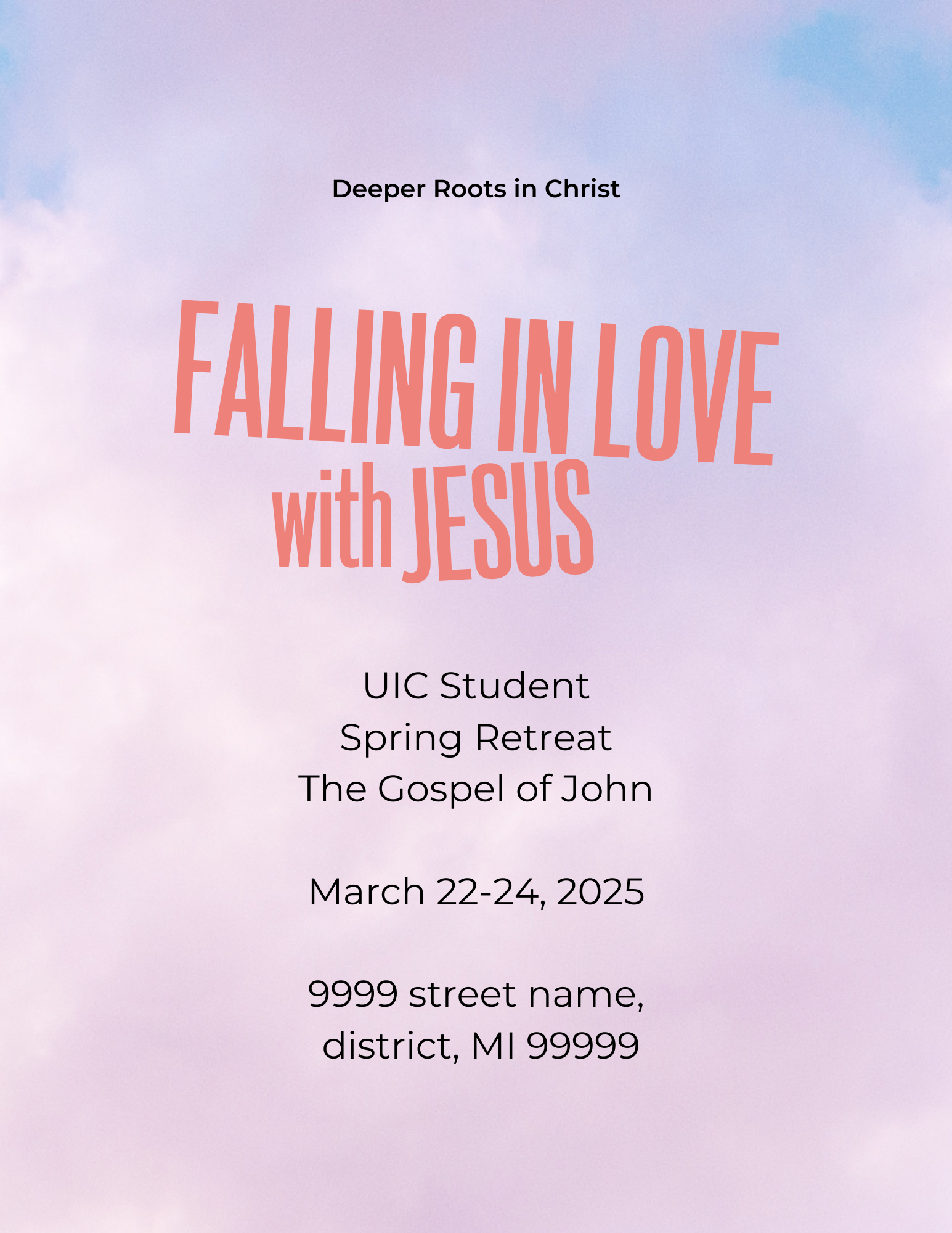 Spring retreat program poster